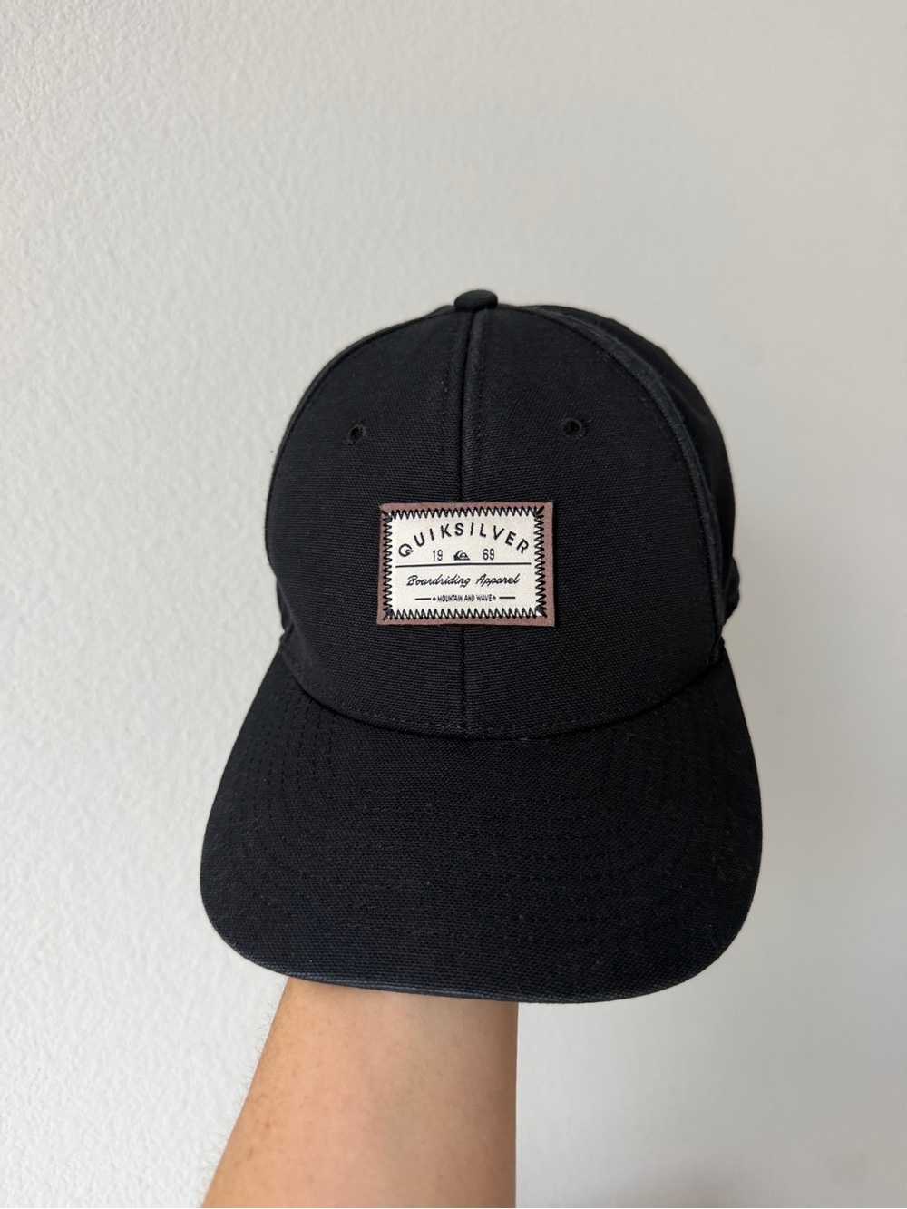 Quicksilver OSFM SnapBack Baseball Cap Black Cotton Surf Skate Dad Streetwear